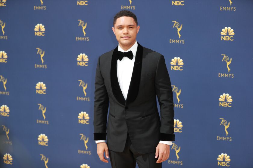 Trevor Noah arriving at the 70th Primetime Emmy Awards at the Microsoft Theater in Los Angeles.