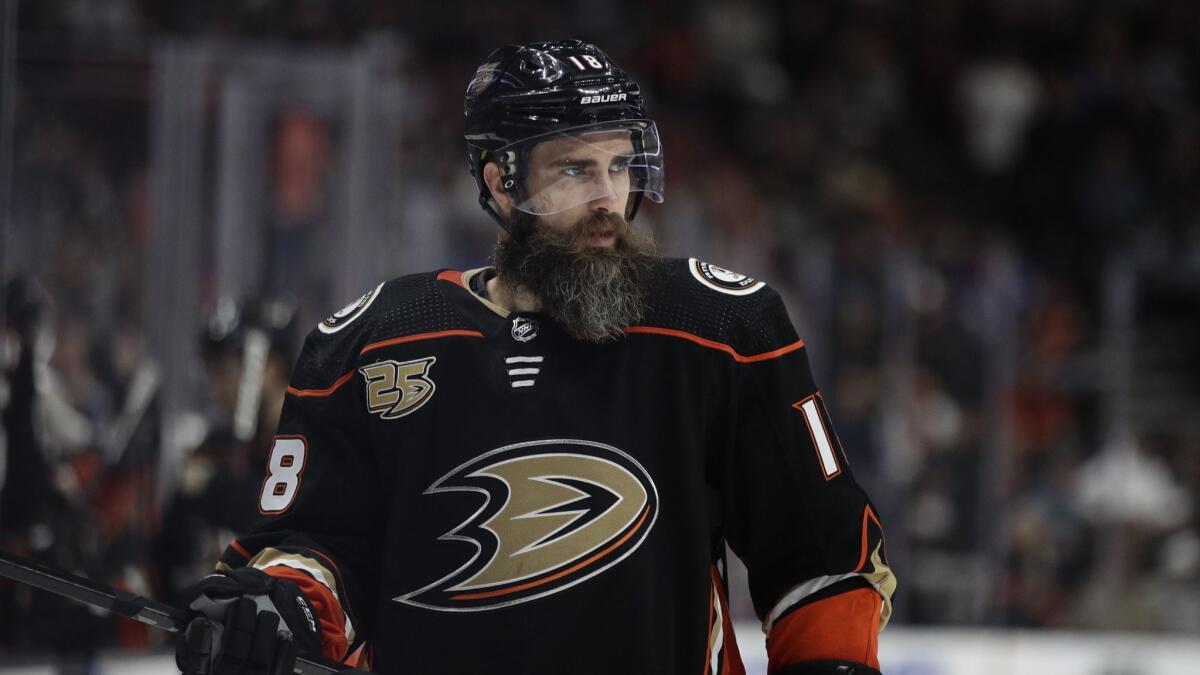 Ducks' Patrick Eaves is day-to-day with an upper-body injury.