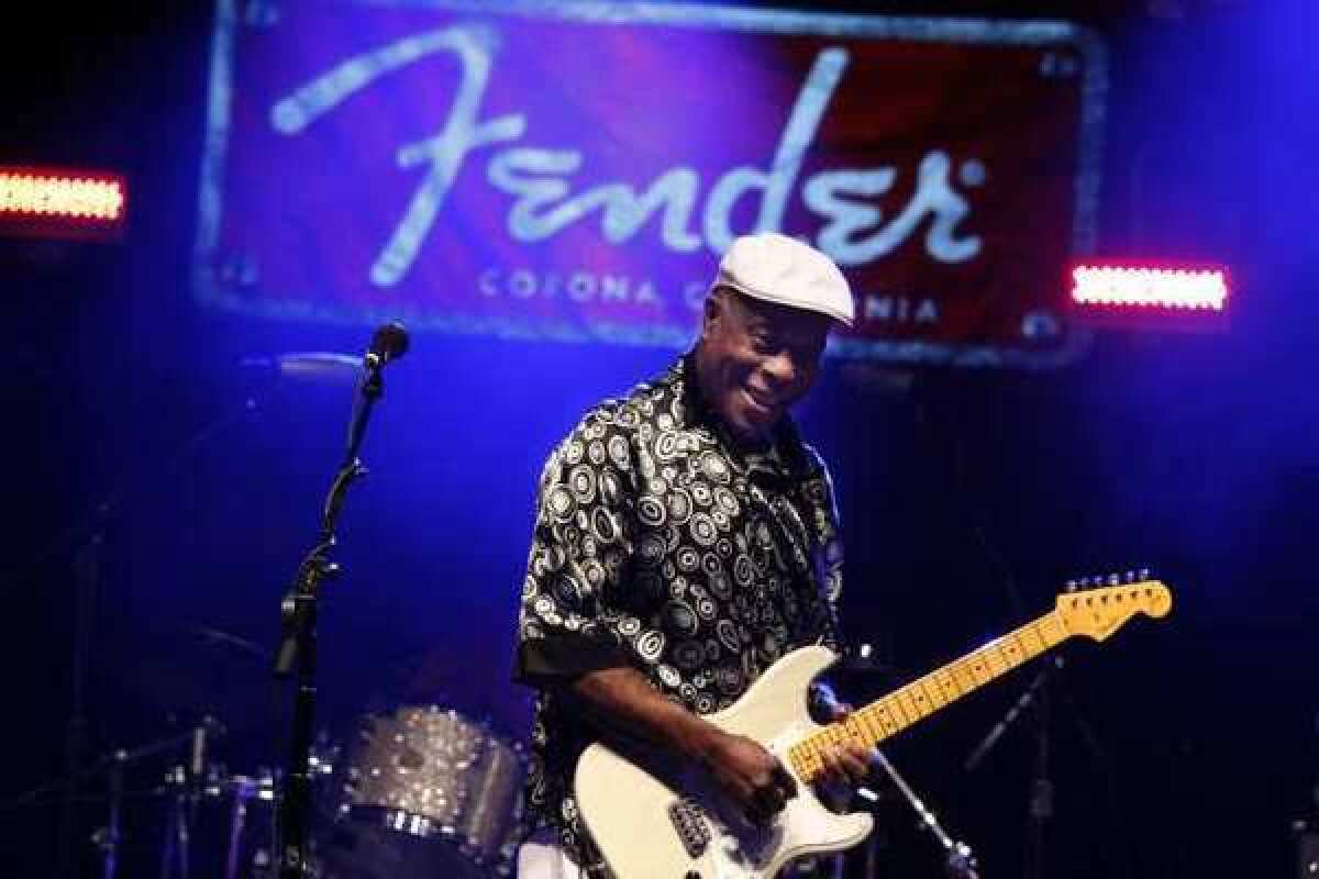 Buddy Guy at the new Fender Visitor Center at Fender Musical Instruments factory in Corona, Calif. Fender said it expects its IPO to price between $13 and $15 a share.