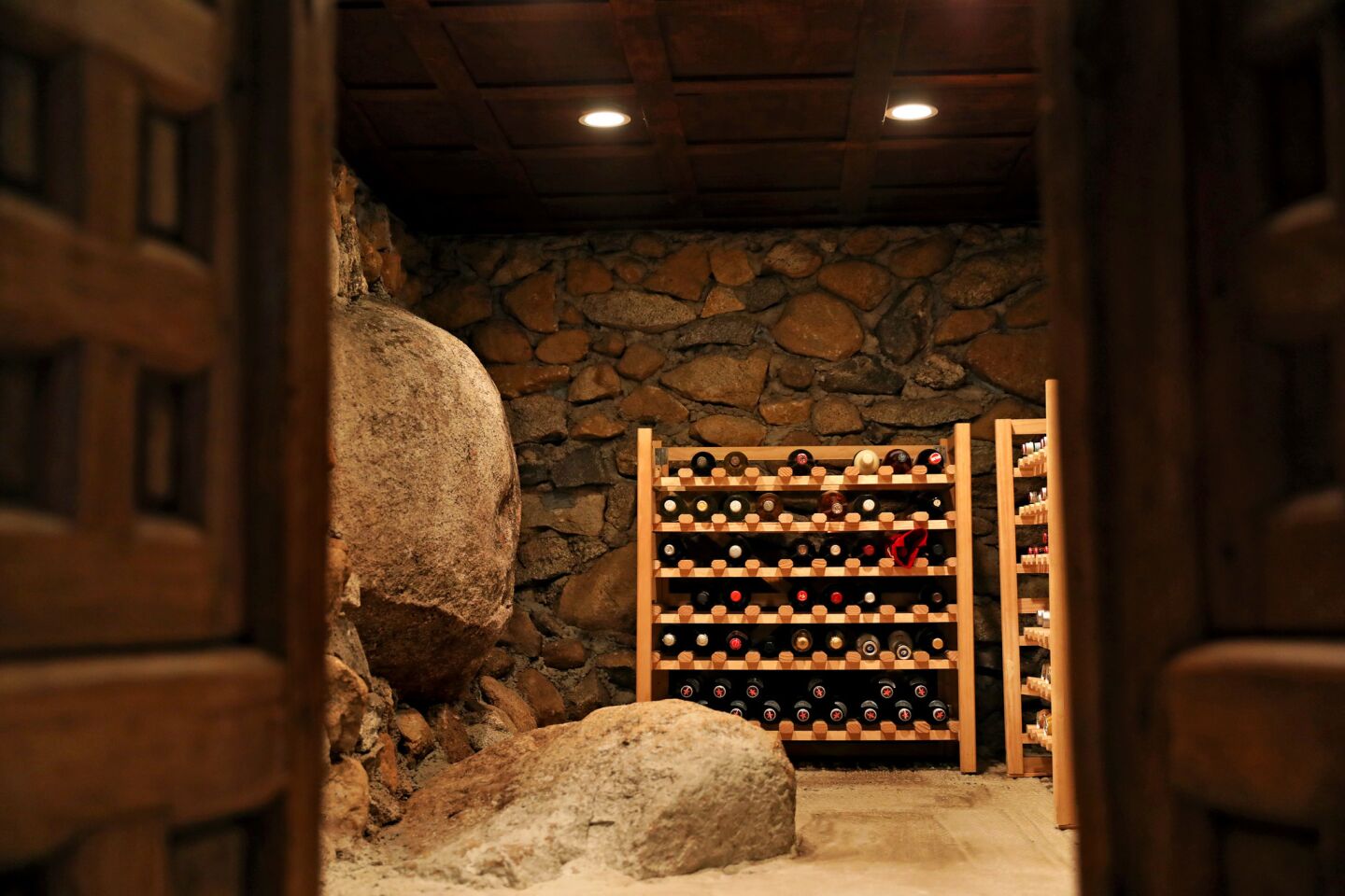 The basement doubles as a wine cellar.