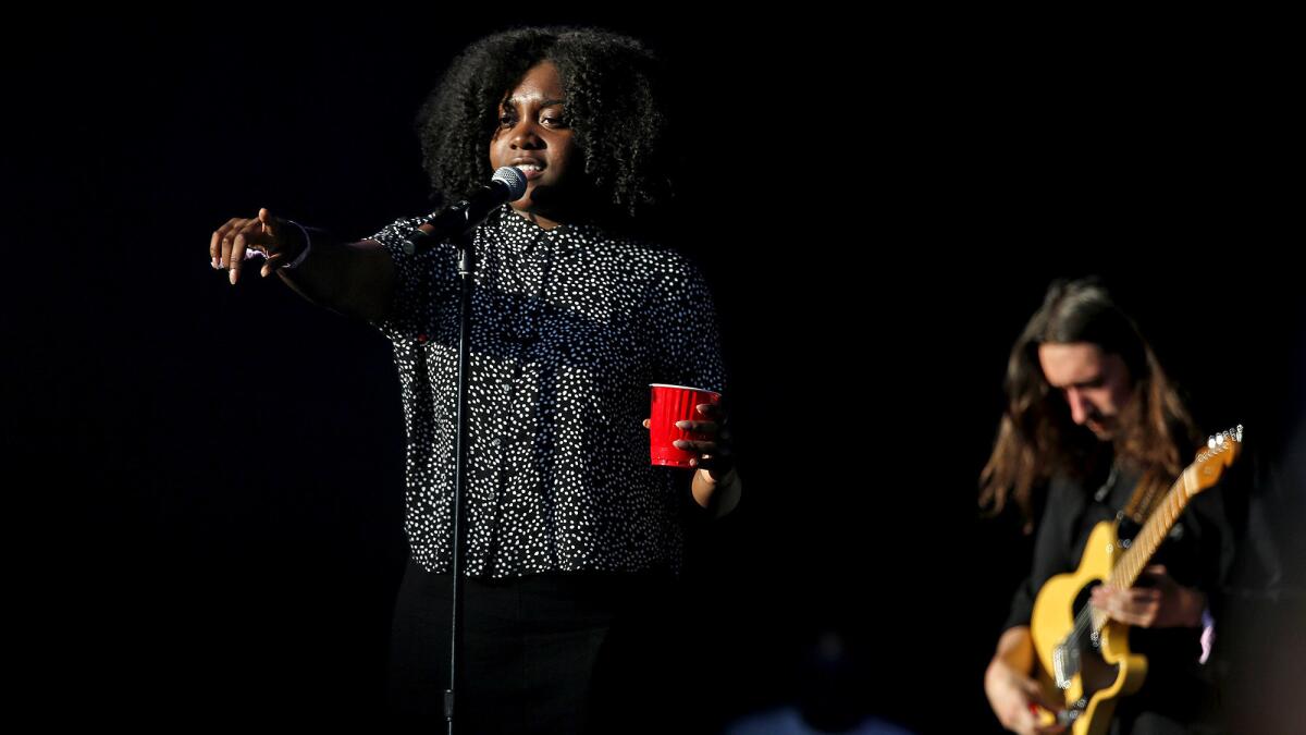 Rapper Noname performing at L.A.'s FYF Fest in 2017.