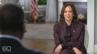 Former Vice President Kamala Harris talks to "60 Minutes" correspondent Bill Whitaker.