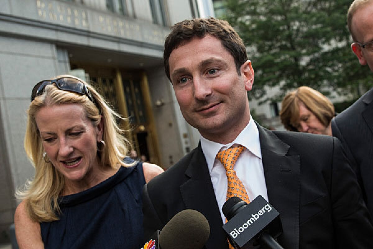 Fabrice Tourre leaves court last year in New York. A federal judge in Manhattan ruled Wednesday that Tourre must pay $650,000 in civil penalties and give up $175,463 of his 2007 bonus, plus interest.