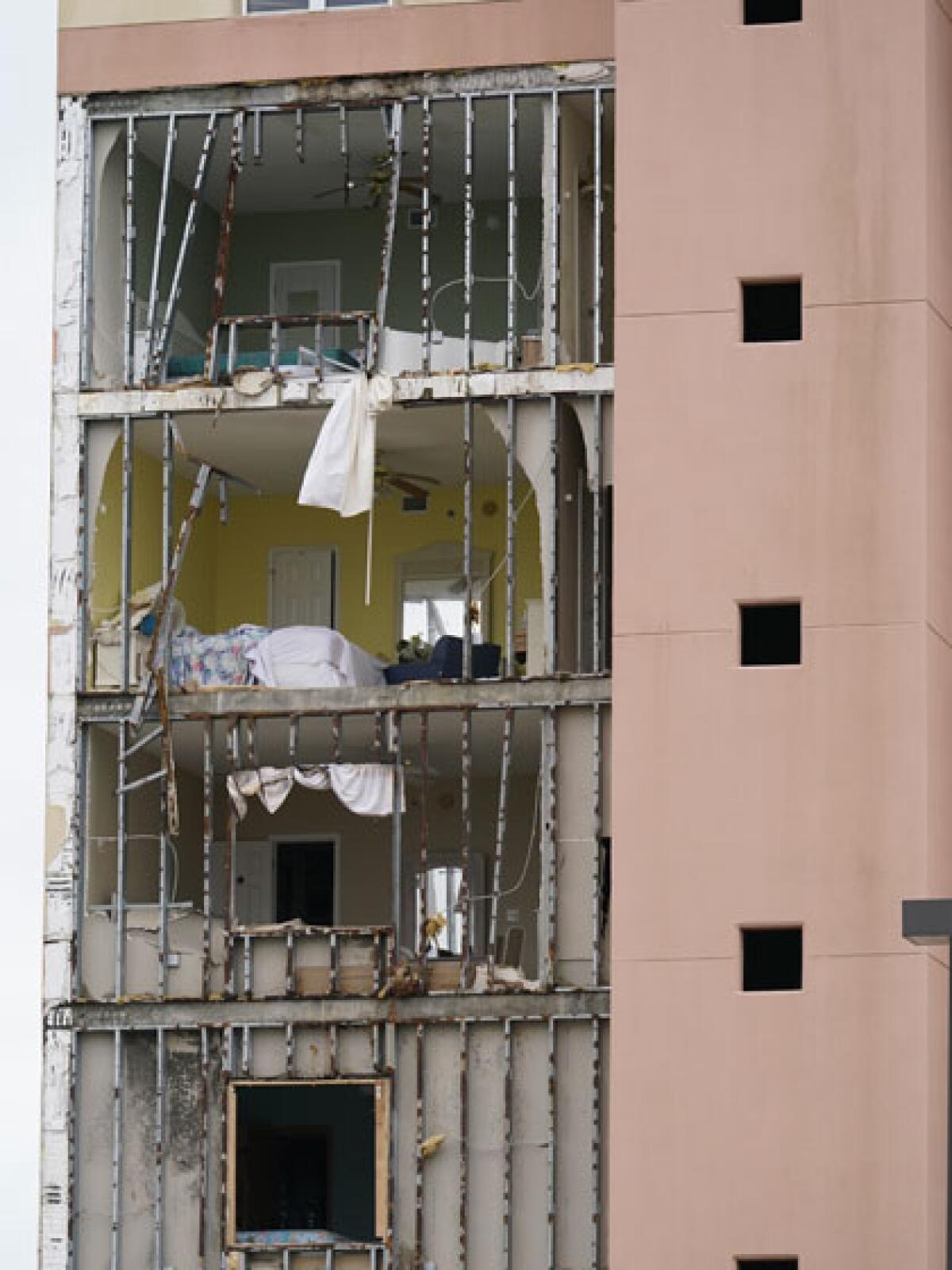 Condominiums in Orange Beach, Ala., after Hurricane Sally moved through the area on Wednesday.