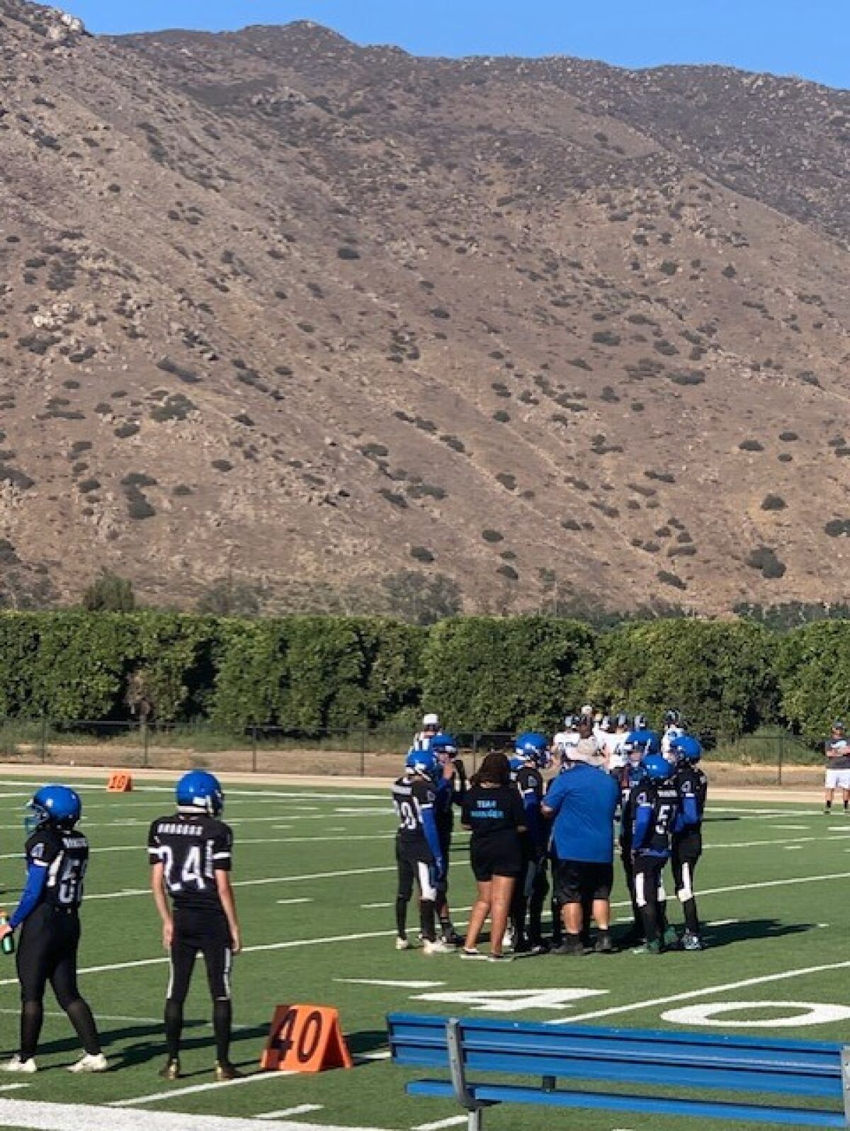 Appreciative football players