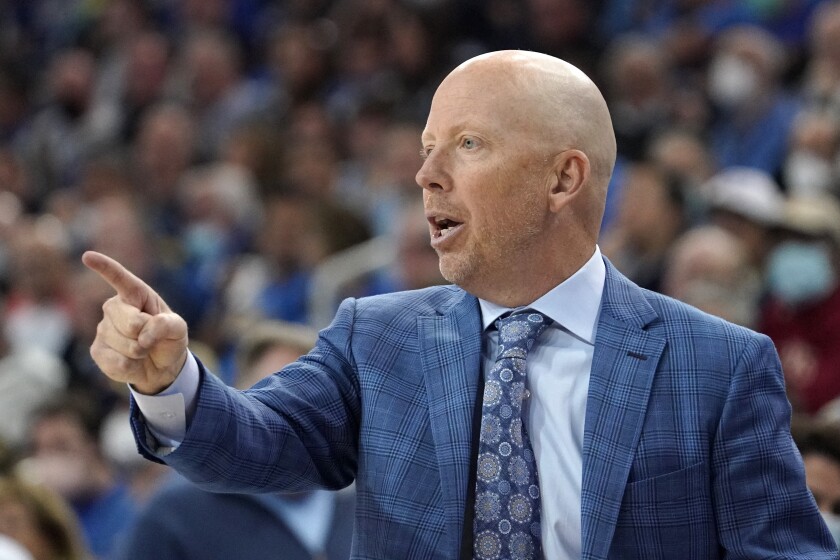 UCLA coach Mick Cronin gestures during the second half of the Bruins' win over USC on Saturday.