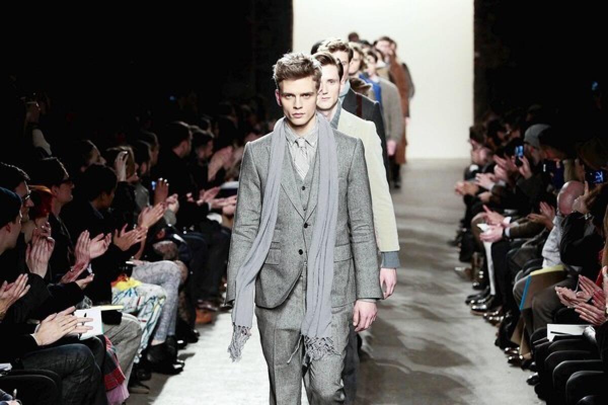 Billy Reid's fall 2012 collection at New York Fashion Week moves upscale with luxe fabrics.