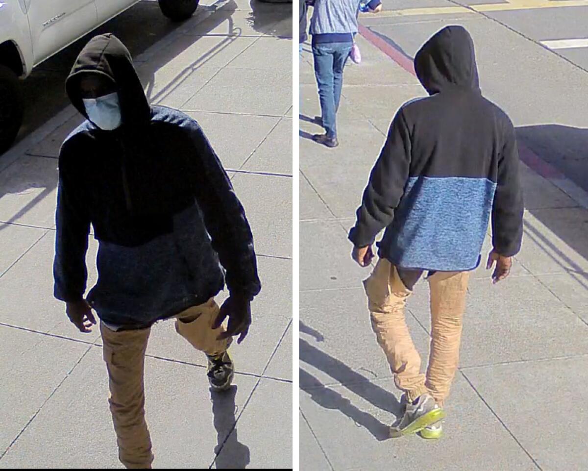 Surveillance photo show a suspect in a series in three assaults in Oakland.