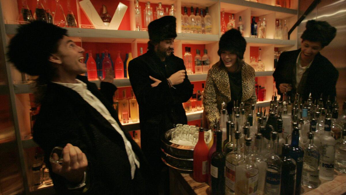 Guests enjoy a vodka tasting inside the Vodbox at Nic's Beverly Hills. The restaurant will close after 19 years in Beverly Hills.