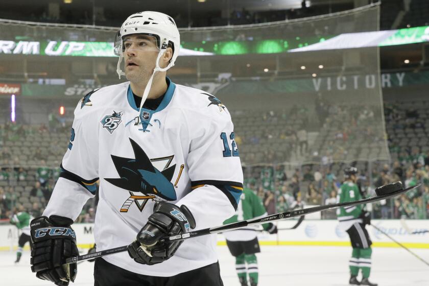Center Patrick Marleau and the San Jose Sharks are coming off the first 6-0 trip in franchise history.