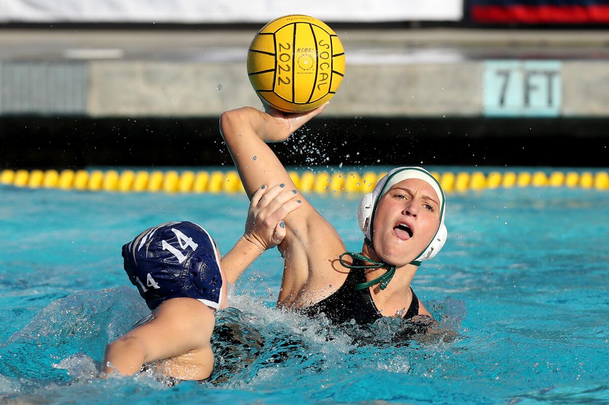 Edison's Lilyanna Larson, right, competes during Saturday's Division 2 title match.