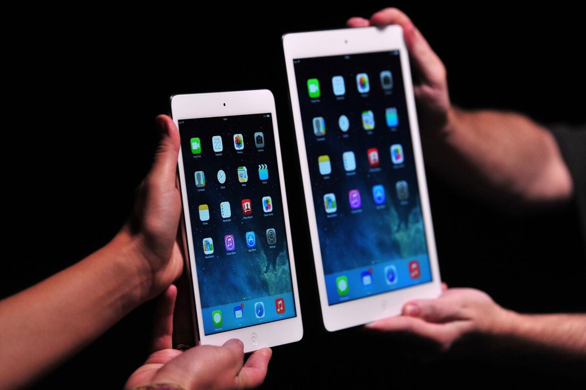 The iPad mini 2, at left, has now overtaken its predecessor.
