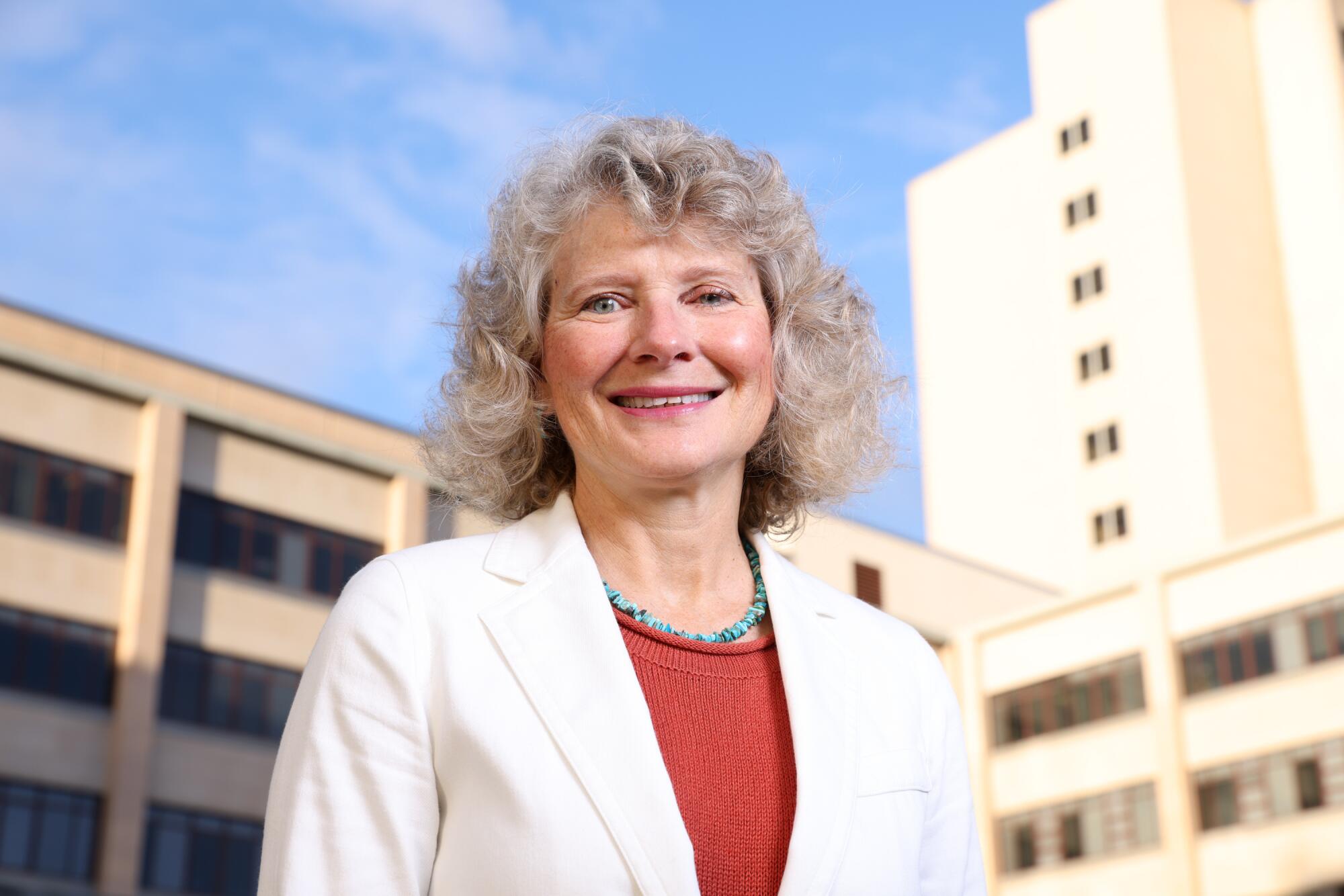 Dr. Linda Eckert outside the University of Washington Medical Center 