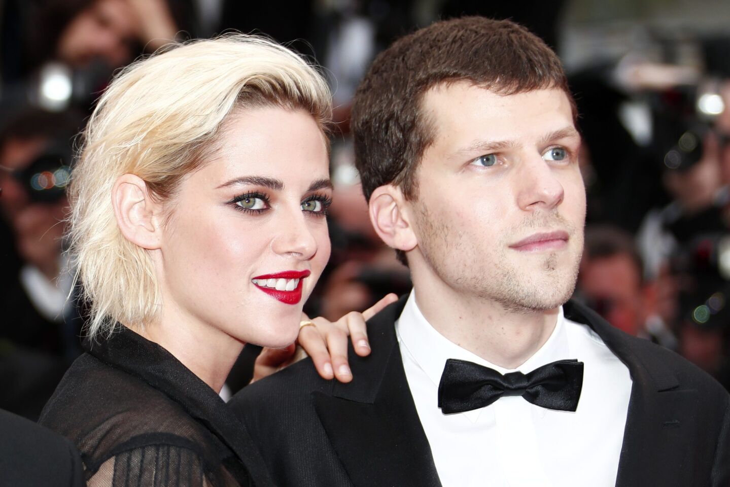Actress Kristen Stewart and actor Jesse Eisenberg arrive for the screening of "Cafe Society" and the opening ceremony of the 2016 Cannes Film Festival on Wednesday.