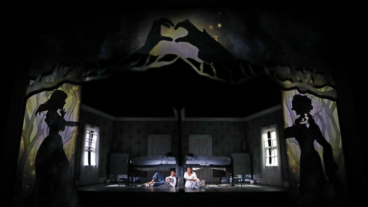 Bedtime scenes are gorgeously rendered in director May Adrales’ arresting production, with Hana S. Kim’s projection and puppet design and David M. Barber's sumptuous set.