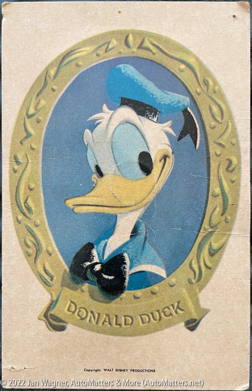 My Donald Duck Disneyland postcard from the 1950s.