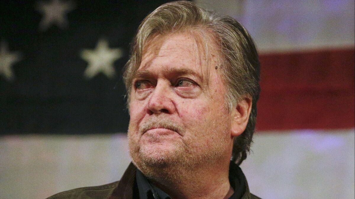 Stephen K. Bannon, seen here in September 2017, is the subject of a documentary by Errol Morris that is still seeking distribution.