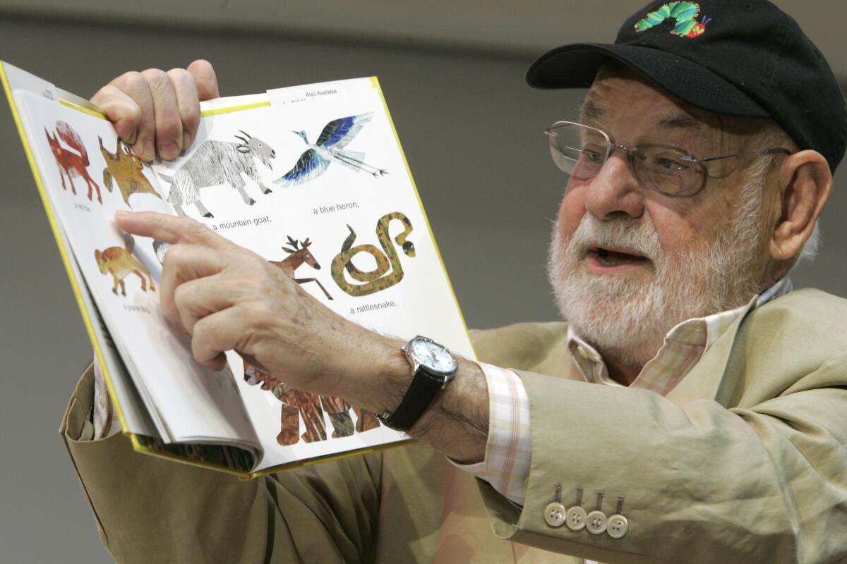Illustrator Eric Carle reads from "Baby Bear, Baby Bear, What Do You See?" on Oct. 1, 2007 in New York. 