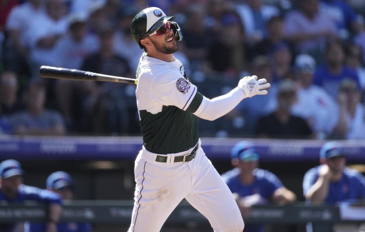 Kris Bryant hits one of the Rockies' four homers in a 7-3 win over the  playoff-contending Cubs - The San Diego Union-Tribune