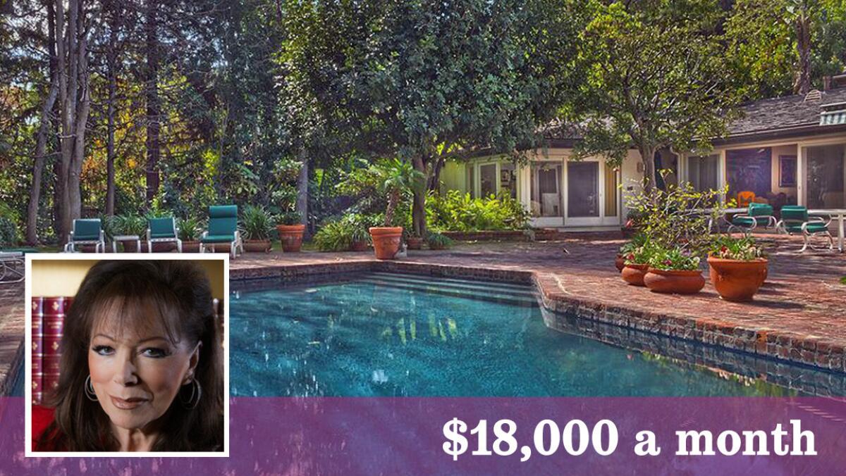 Novelist Jackie Collins is seeking a tenant for her house in Bel-Air.