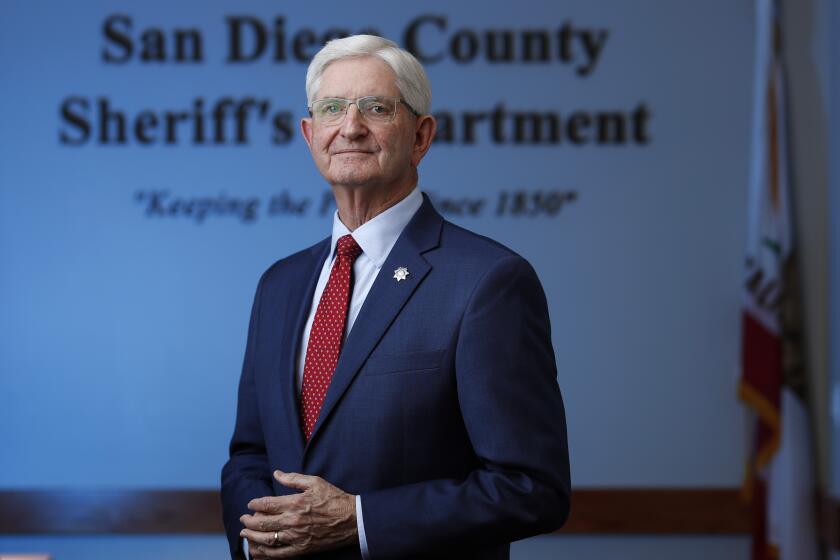 SAN DIEGO, CA - FEBRUARY 3: San Diego Sheriff Bill Gore retired as San Diego County Sheriff after12 years and a 51 year career in law enforcement, shown here at the San Diego County Sheriff Headquarters on Thursday, Feb. 3, 2022 in San Diego, CA. (K.C. Alfred / The San Diego Union-Tribune)
