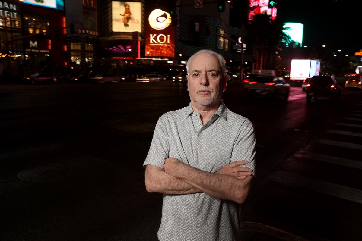 Jeff German stands on the Las Vegas Strip at night