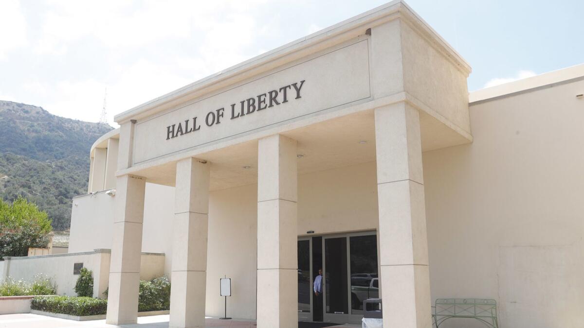 The Hall of Liberty auditorium, located at Forest Lawn - Hollywood Hills, has been offered to schools for years to host free graduations.