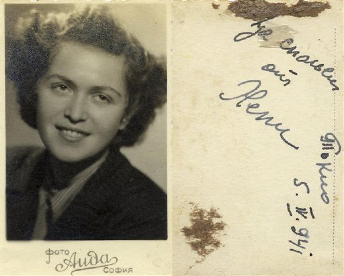 This undated photo given to Japanese tourism official Tatsuo Osako and released on July 26, 2010 by Akira Kitade who worked under Osako, shows a woman and a brief message written on the back of the picture. The photograph is part of a recently discovered group of prints which throws more light on a subplot of the Holocaust: the small army of Japanese bureaucrats who helped shepherd thousands of Jews to safety. (AP Photo/Tatsuo Osako) EDITORIAL USE ONLY- NO SALES
