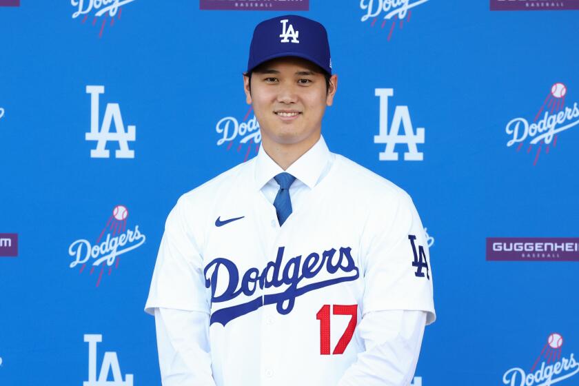 LOS ANGELES, CA - DECEMBER 14: The Los Angeles Dodgers introduce Shohei Ohtani.
