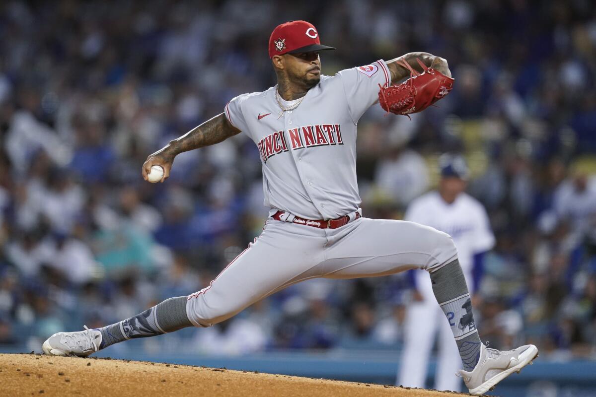 Cincinnati Reds starting pitcher Vladimir Gutierrez throws during the first inning.