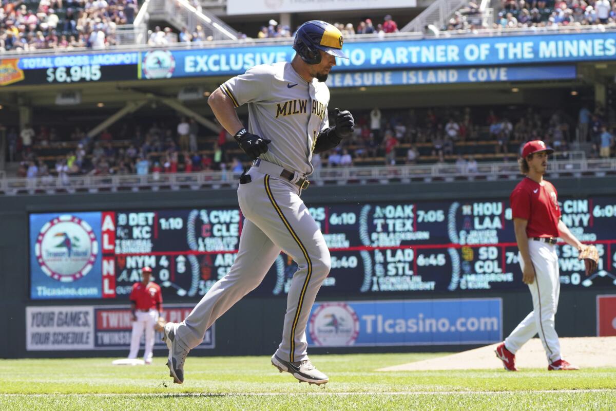 Brewers rookie calls out his wife after hitting walk-off home run