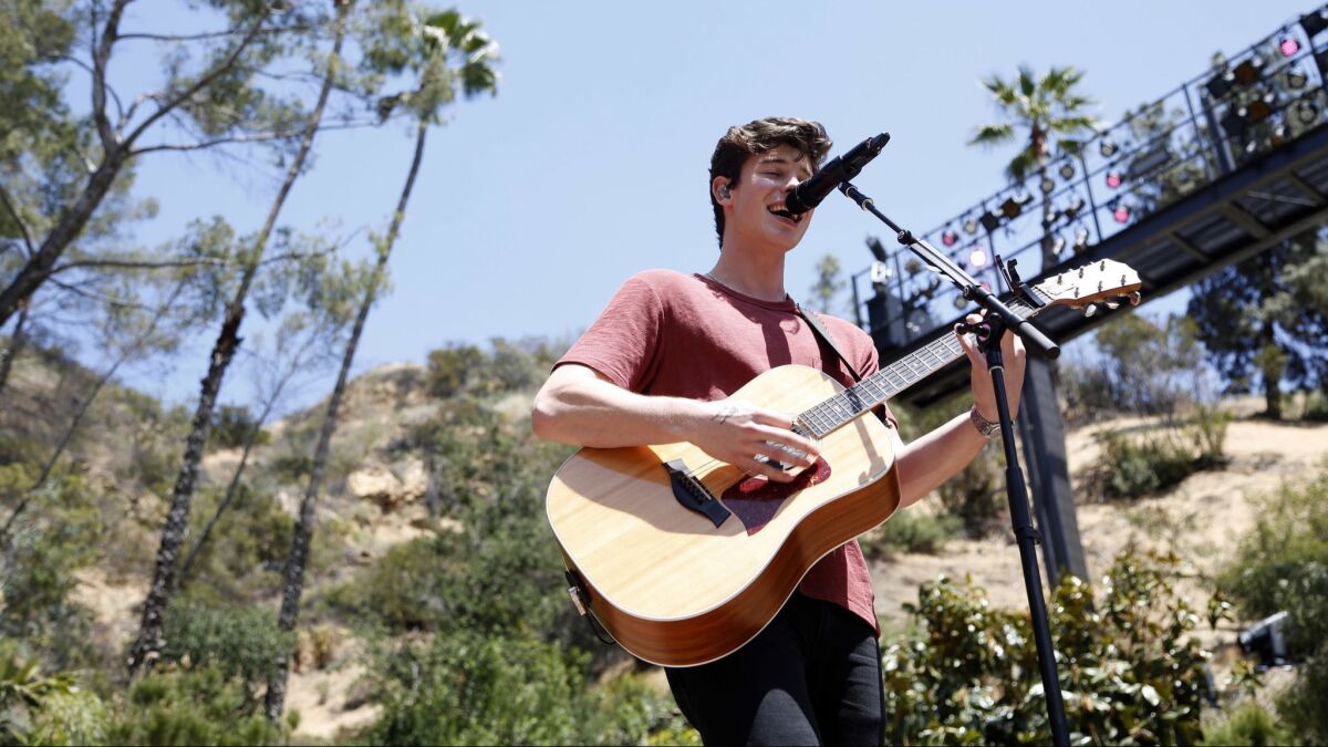 Shawn Mendes rehearsing this month at the Ford Theatres.