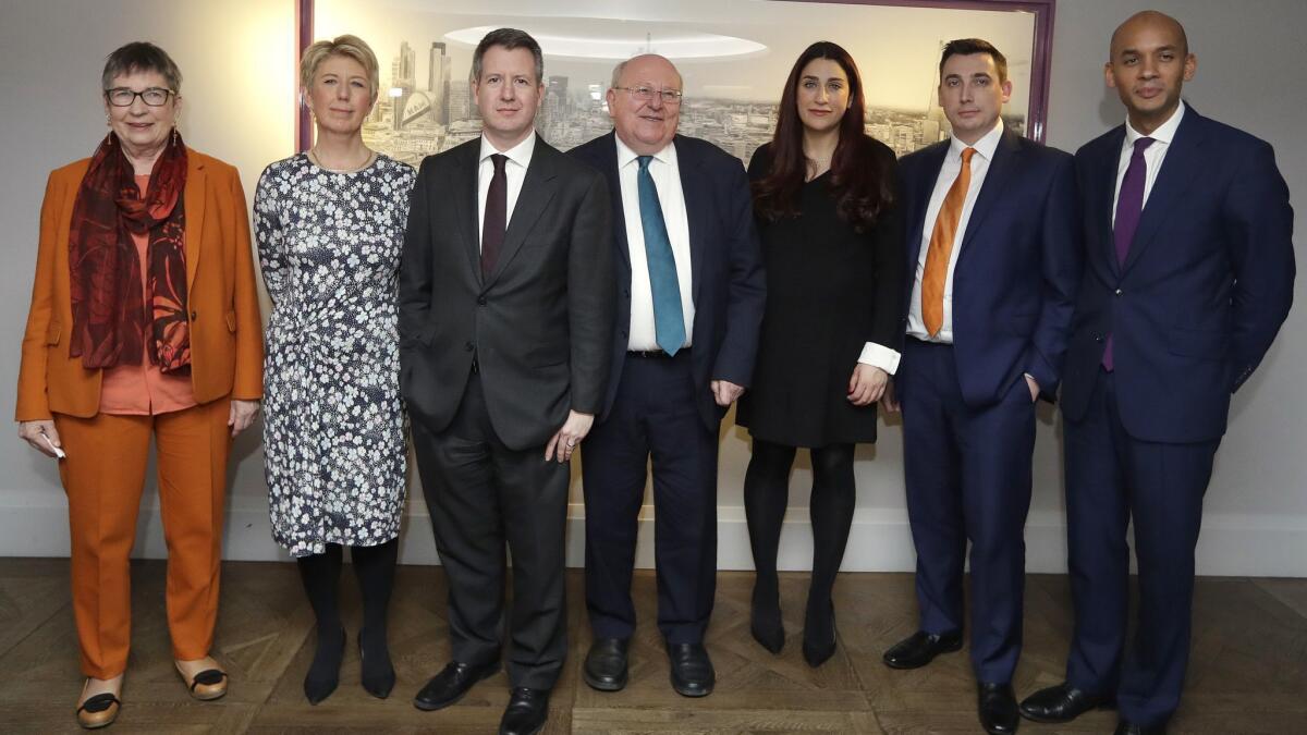 Ann Coffey, Angela Smith, Chris Leslie, Mike Gapes, Luciana Berger, Gavin Shuker and Chuka Umunna have formed the Independent Group.