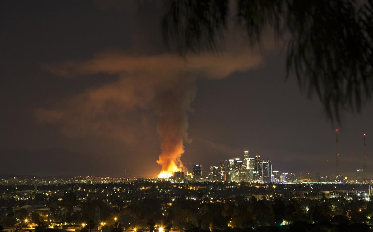 A massive fire engulfed an apartment building construction site in downtown Los Angeles. Investigators concluded Thursday that the blaze was deliberately set.