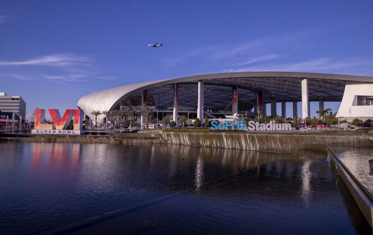 A man drowned Friday in the lake outside SoFi Stadium, authorities said.