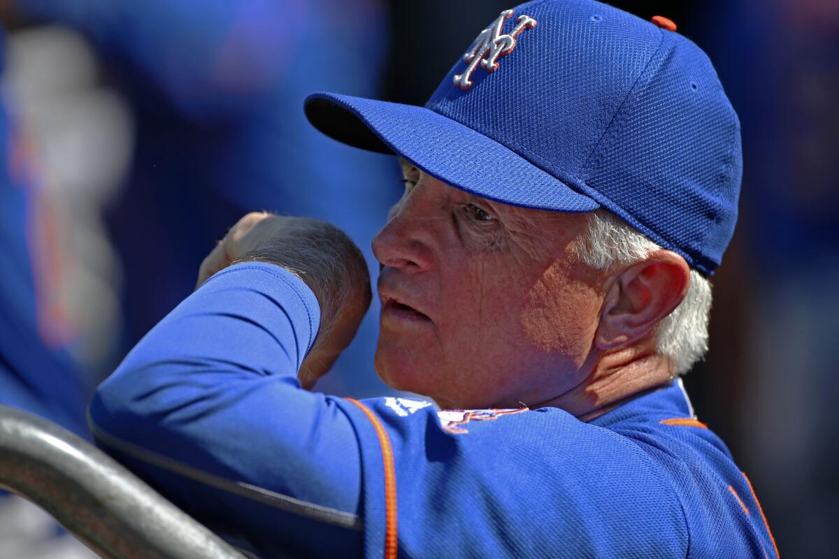 Mets Manager Terry Collins stands in the dugout before a game against the Pirates on June 7.