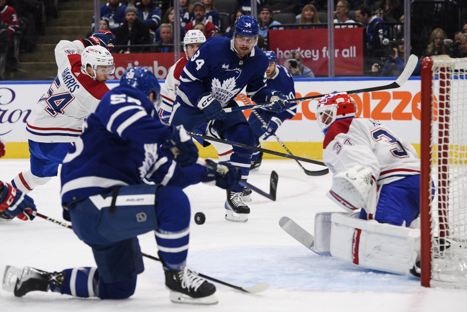 Canadiens win Game 1 over Maple Leafs; John Tavares stretchered