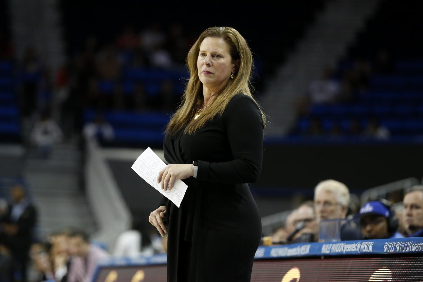 UCLA coach Cori Close looks on during the Bruins' win over USC.