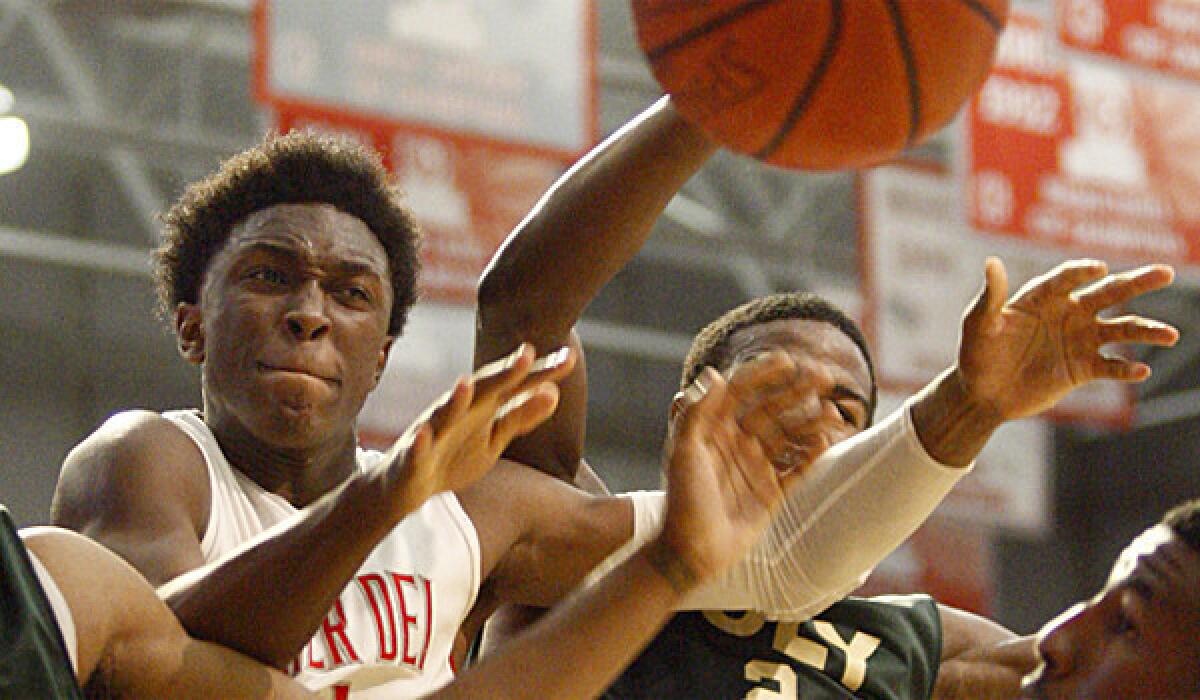 Mater Dei's Stanley Johnsonplays in a CIF Southern California Open Division semifinal game last March.