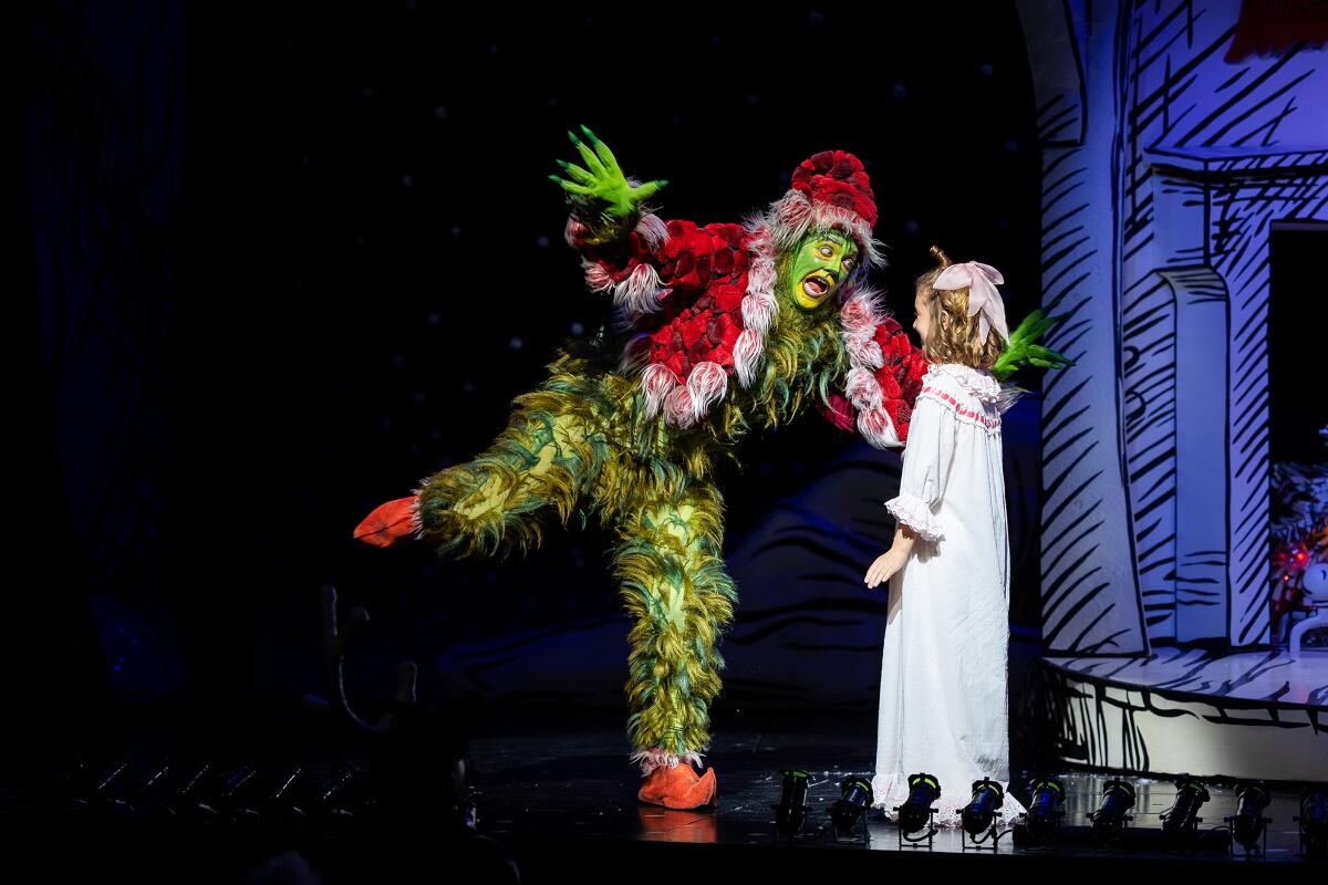 A scene from the Old Globe's 2022 production of "Dr. Seuss's How the Grinch Stole Christmas!"