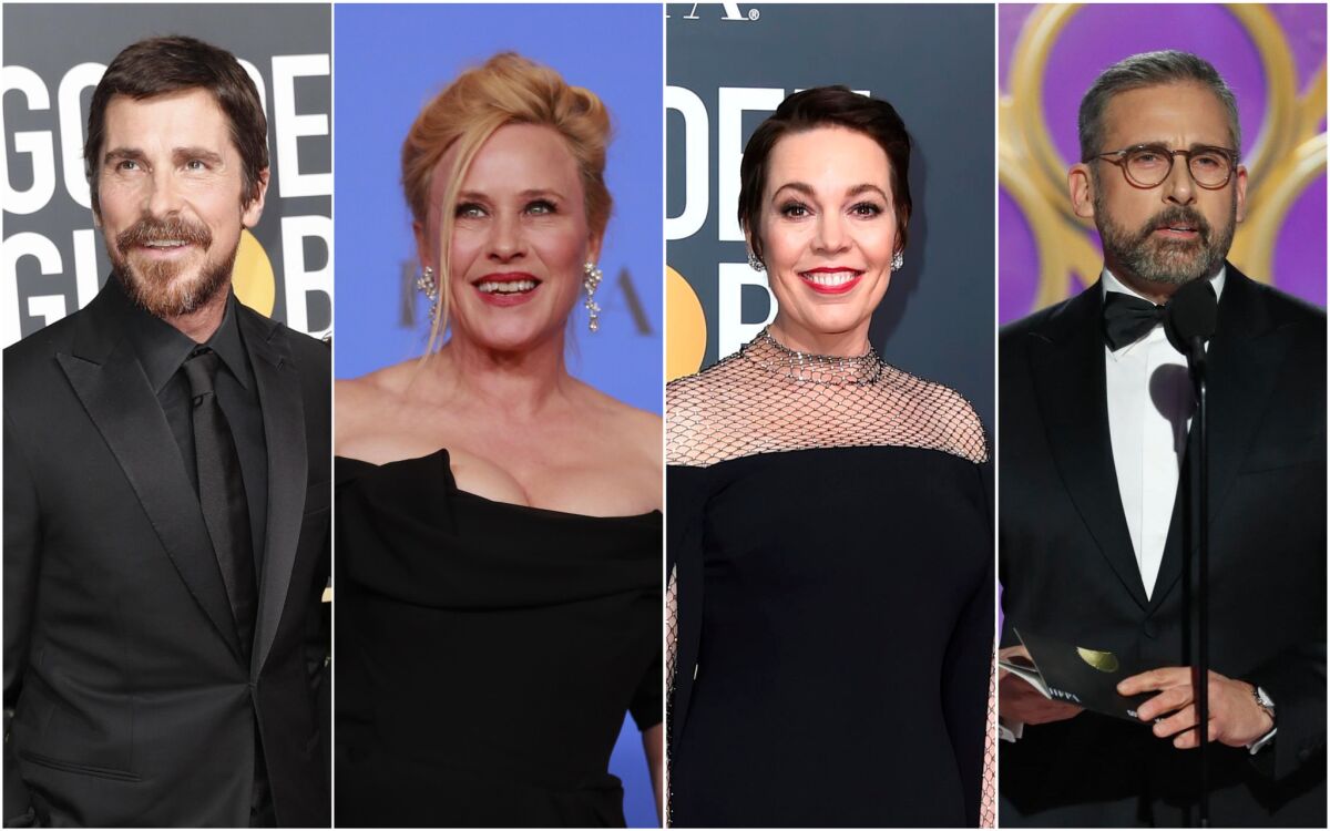 Christian Bale, Patricia Arquette, Olivia Colman and Steve Carell all ran afoul of the censors at the Golden Globes ceremony.