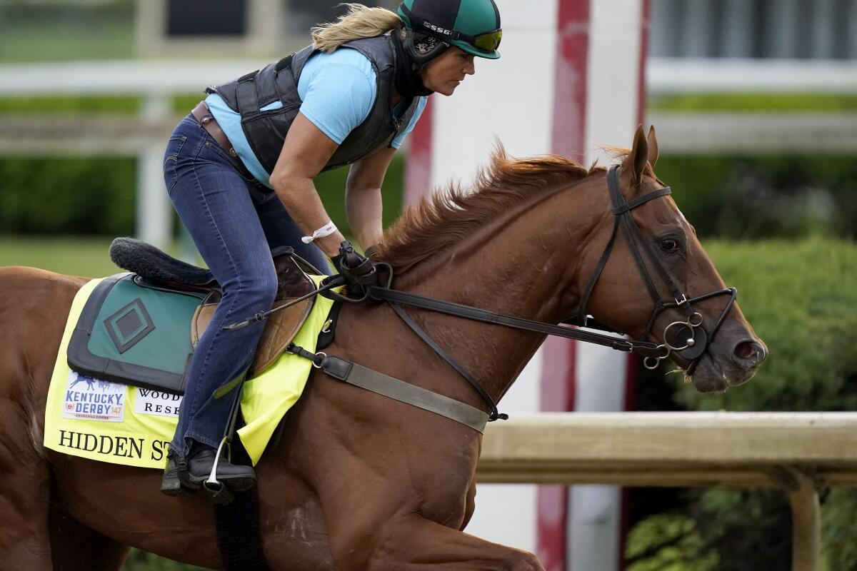 Hidden Stash works out at Churchill Downs on Wednesday.