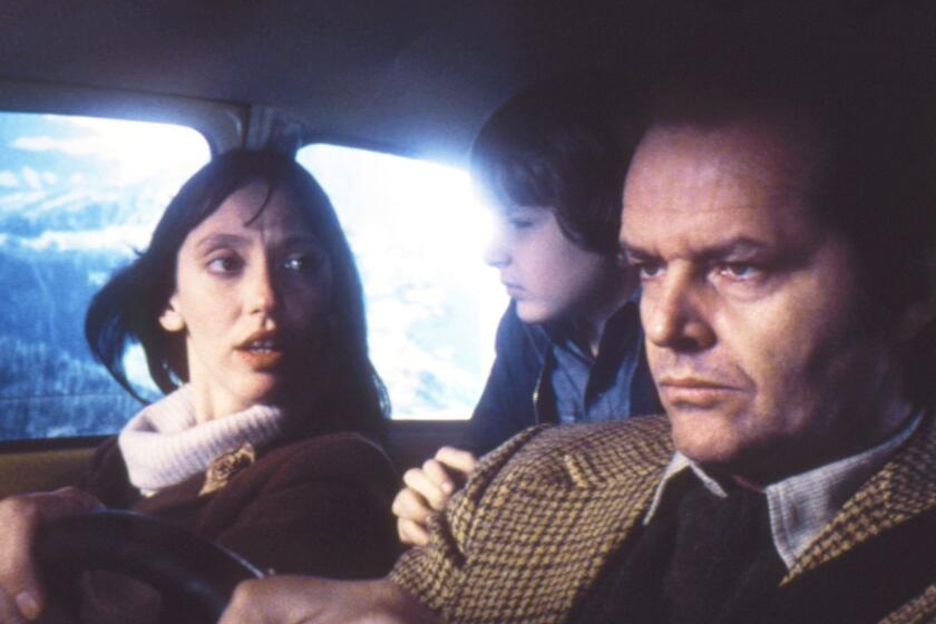 American actors from right: Jack Nicholson, Danny Lloyd and Shelley Duvall in 'The Shining,' based on the novel by Stephen King, and directed by Stanley Kubrick. (Photo by Sunset Boulevard/Corbis via Getty Images) ** OUTS - ELSENT, FPG, CM - OUTS * NM, PH, VA if sourced by CT, LA or MoD **