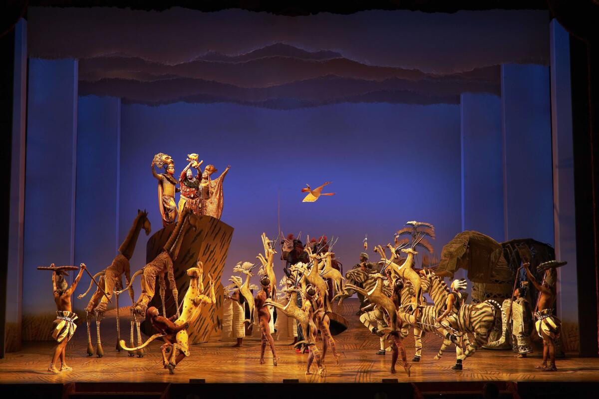 A scene from Disney's "The Lion King," currently running at the Minskoff Theatre in New York.