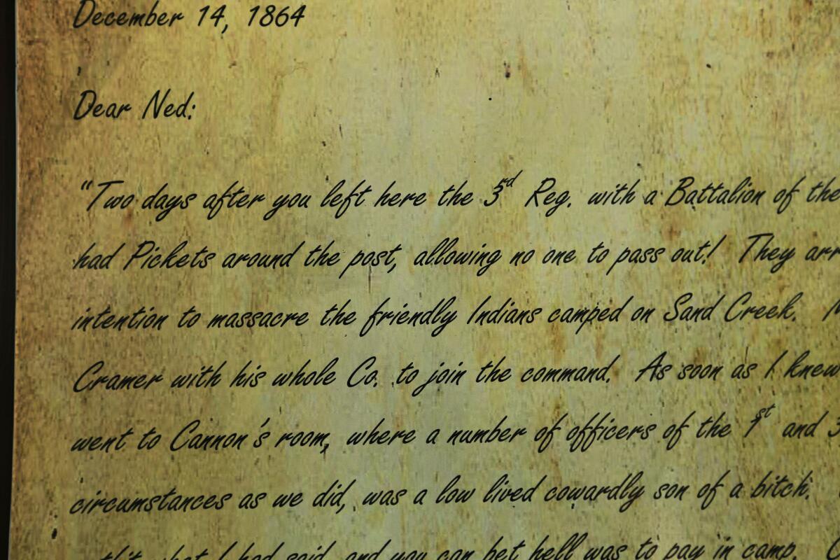 A detail of a letter written by a witness of the massacre.