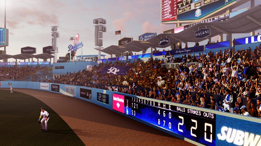 A rendering of the renovations coming to the pavilion seating area at Dodger Stadium.