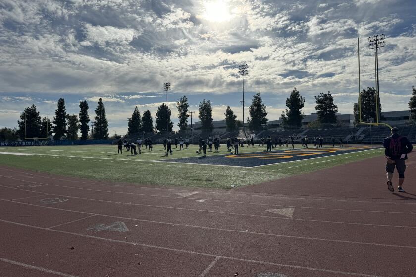 Birmingham High practicing on Thanksgiving morning in preparation for Saturday's City Section Open Division final.