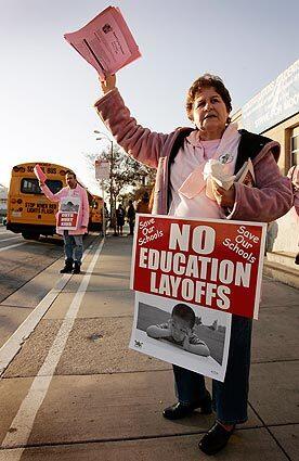 Pink Friday: Teachers protest layoff notices