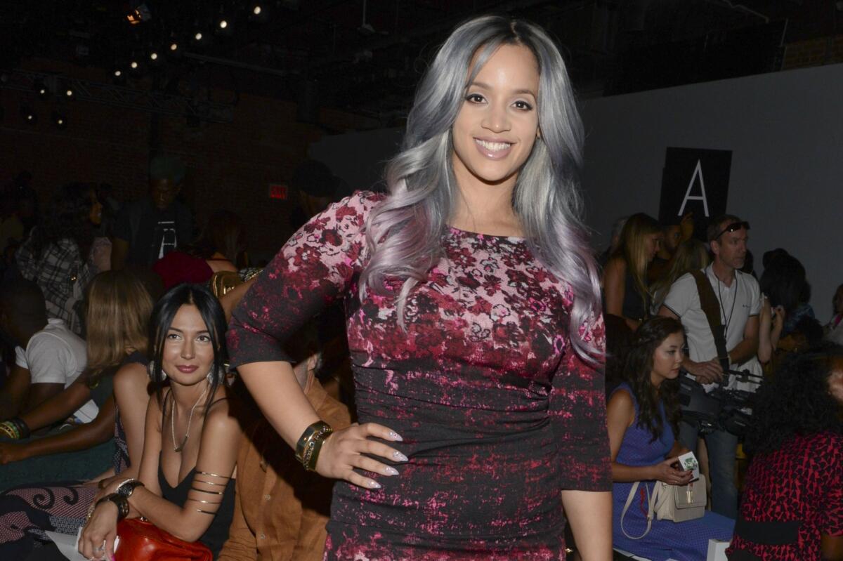 Dascha Polanco debuts gray hair at the Tracy Reese show during New York Fashion Week.