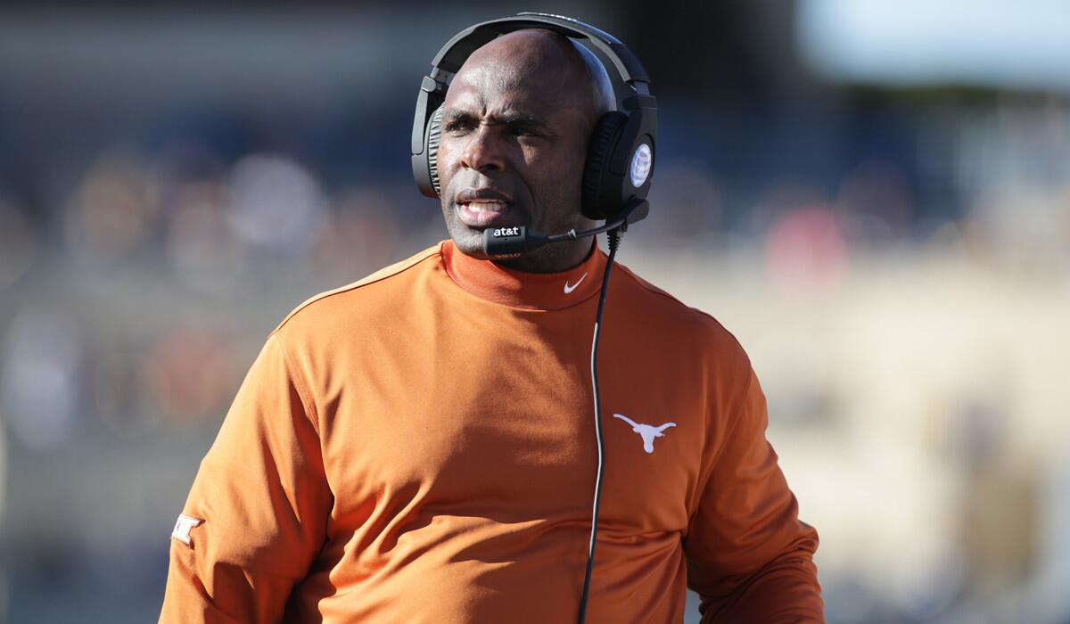 Texas head coach Charlie Strong is shown during a game against West Virginia on Nov. 14, 2015.